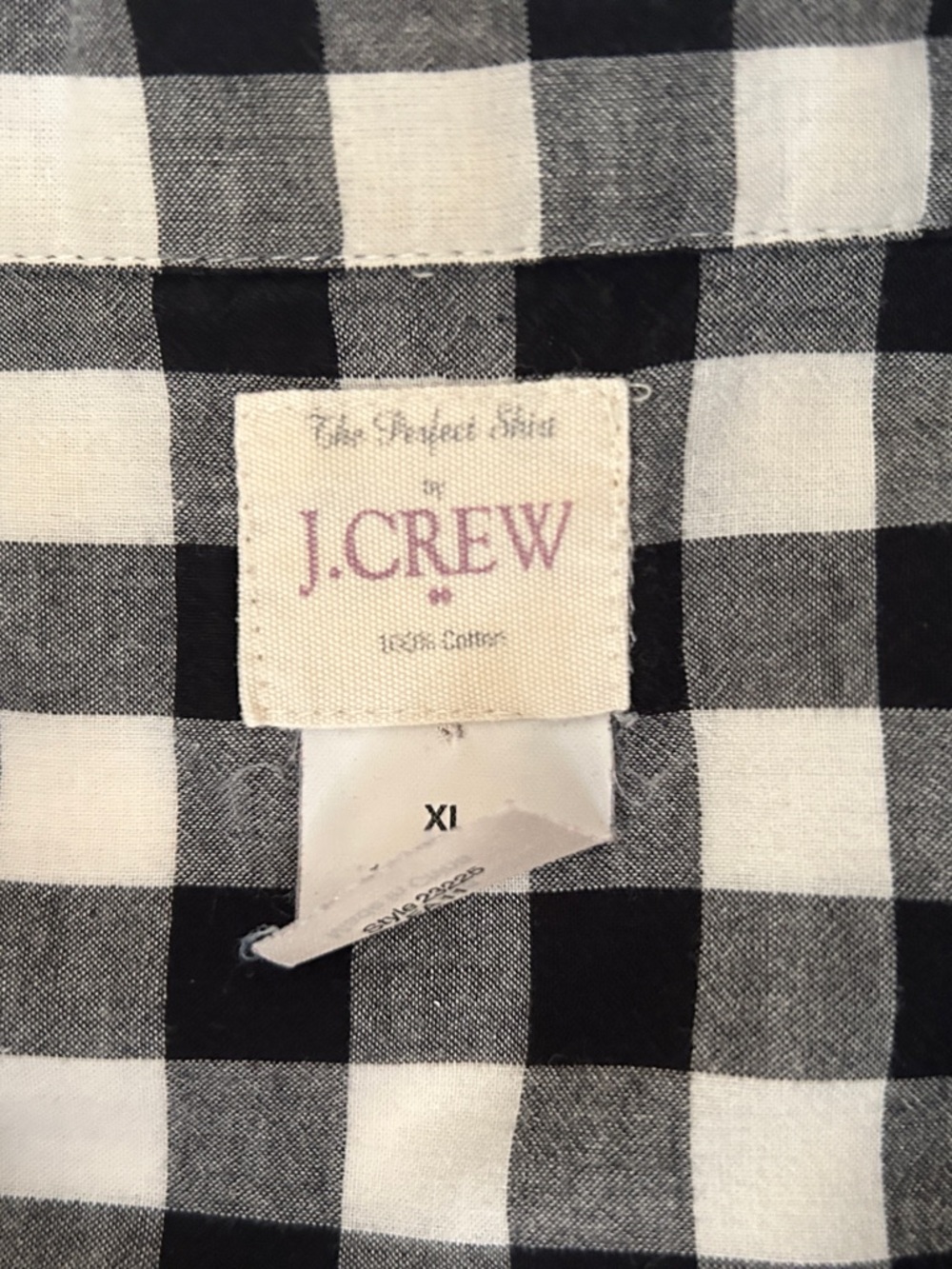 J. Crew Black and White Check Button-Down Shirt - Picture 5 of 6